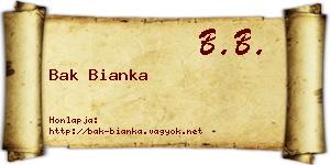 Bak Bianka névjegykártya