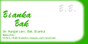 bianka bak business card